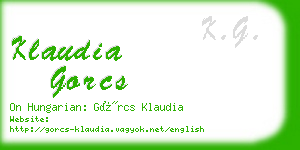 klaudia gorcs business card